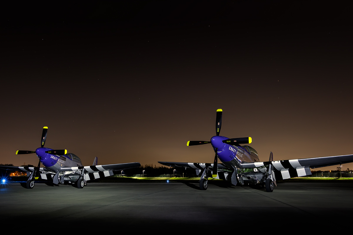 Mustangs at Night