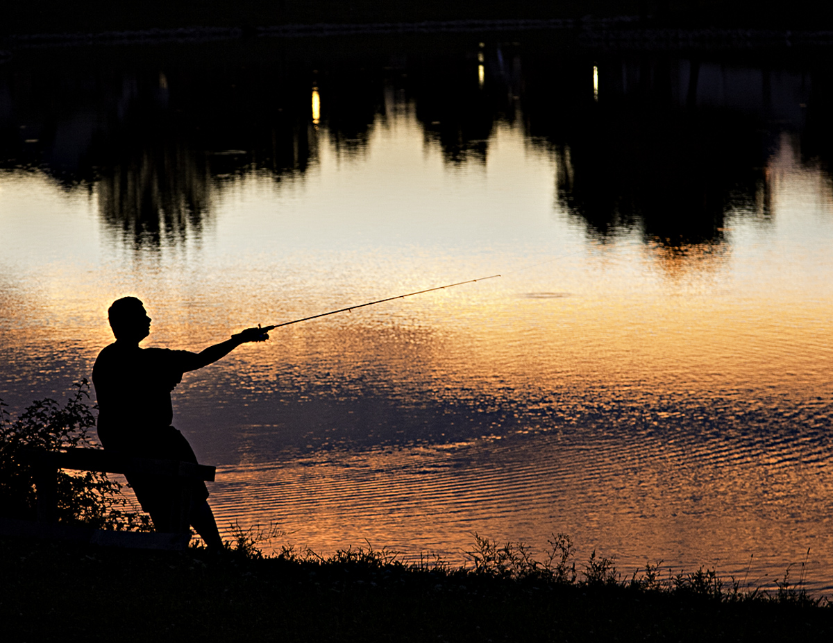 Fishing at dusk