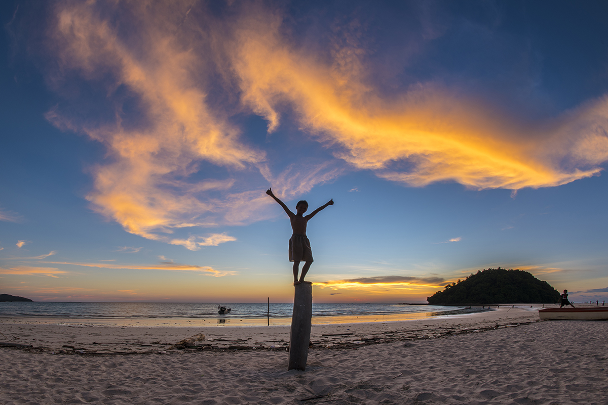 Sunset at the beach.