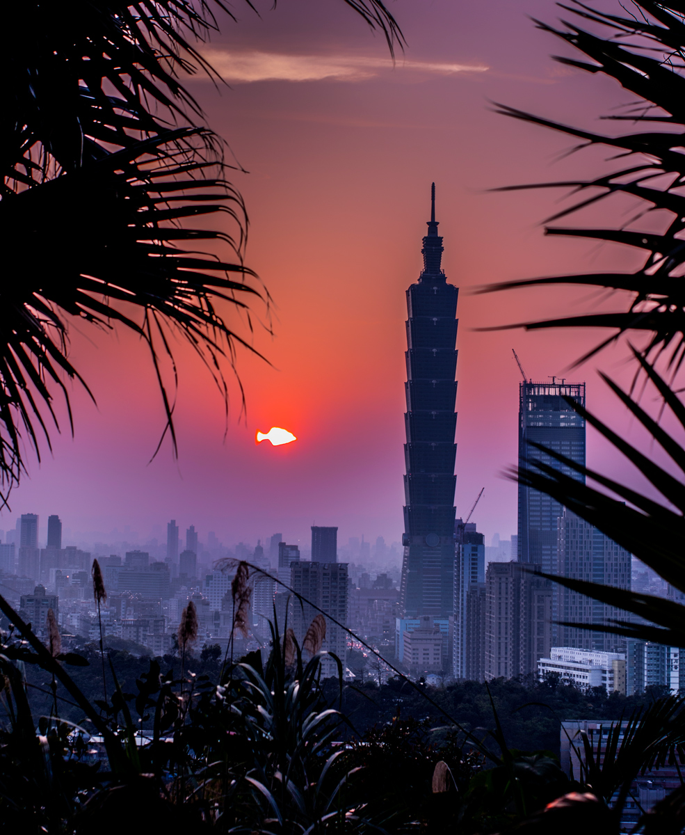 Sunset over Taipei on April 1st