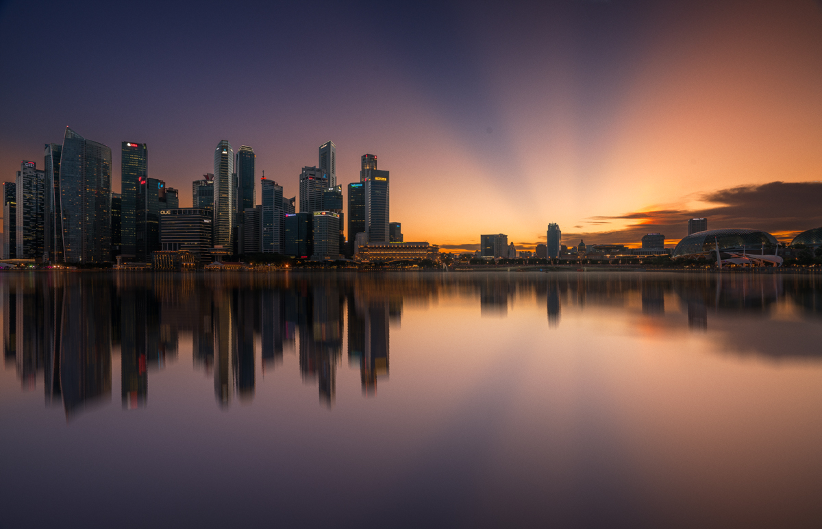 Cityscape Sunrays