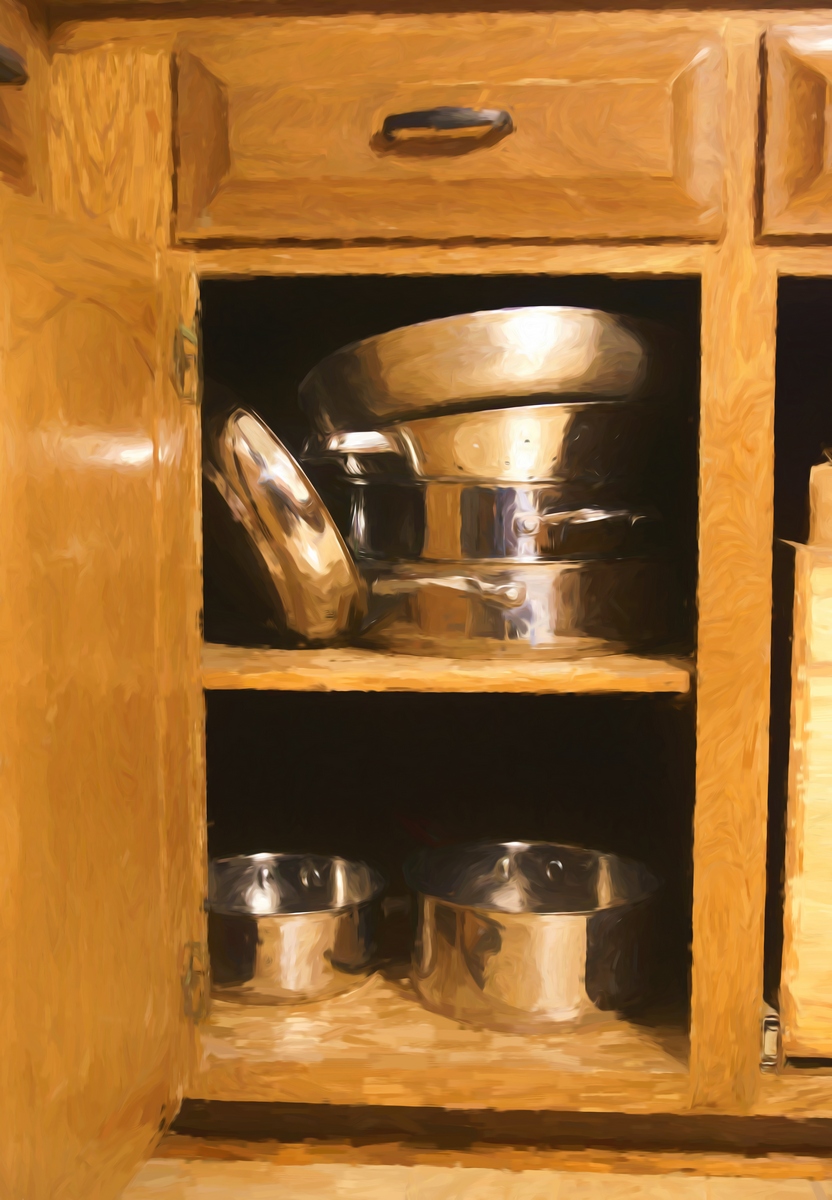 Cupboard with Pots and Pans