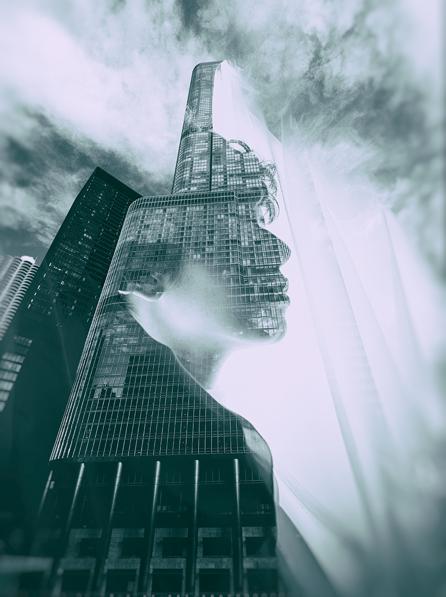 She towered over them