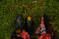 boots and leaves