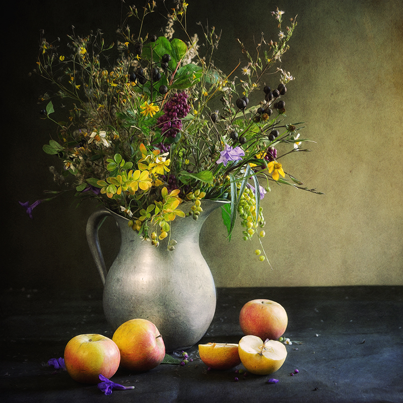 Fall Wildflowers with Apples