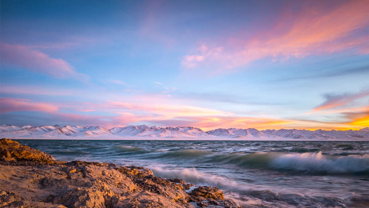 Sunset at Namucuo Lake Tibet