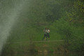 Jogging through the water droplets