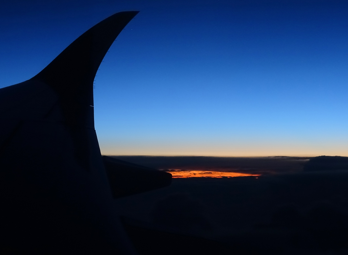 Sunrise from a plane 