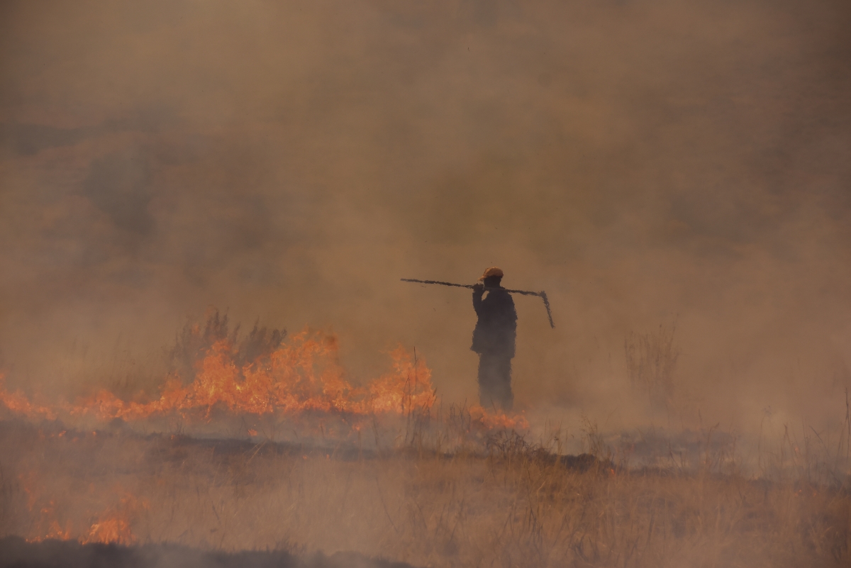 Surrounded by smoke