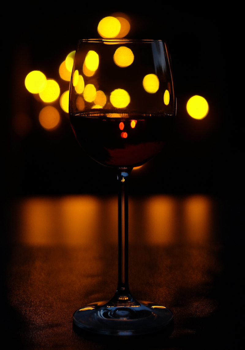 Glass of light wine