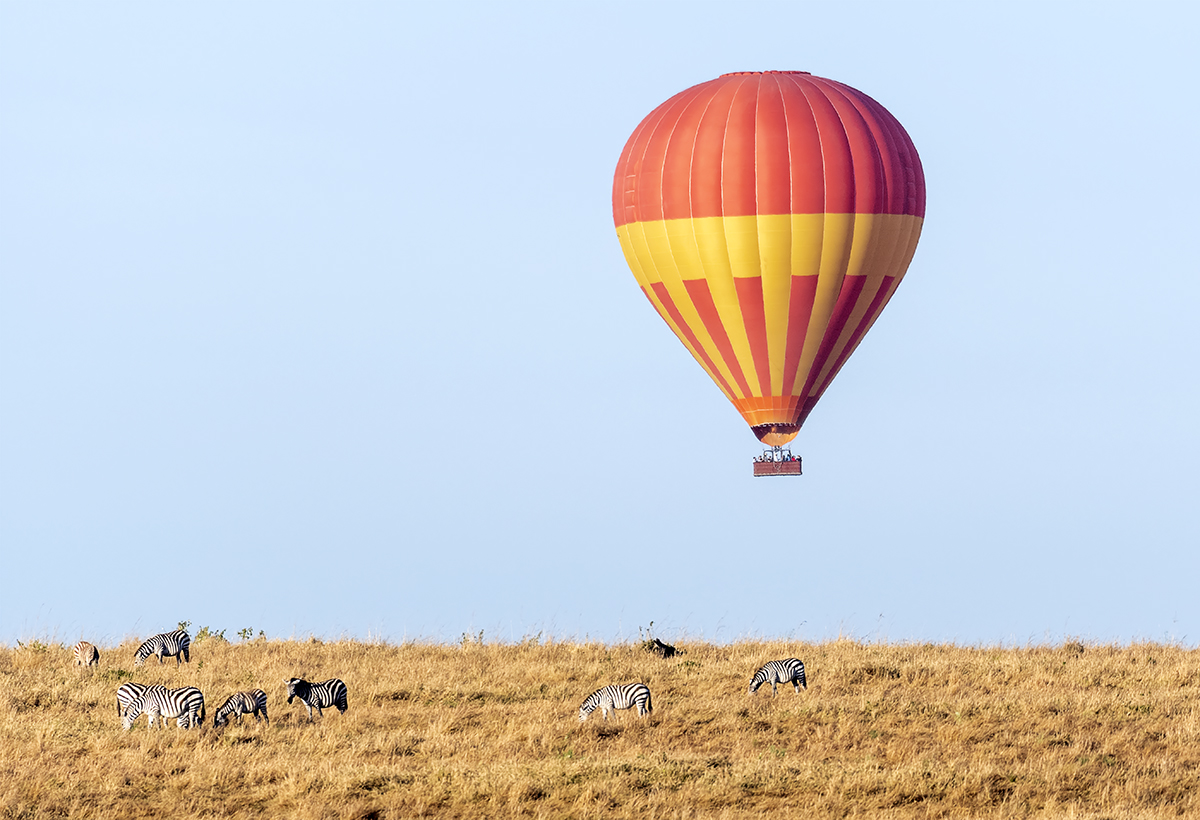 Hot air balloon ride over Maasai Mara National Park, Kenya
