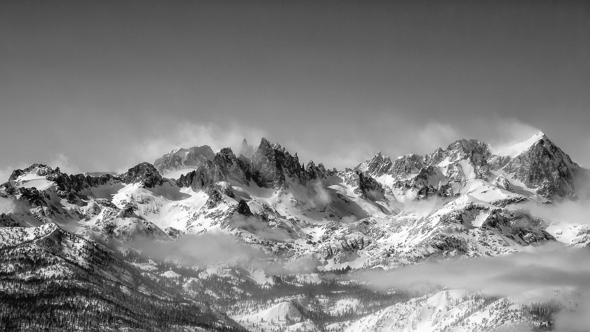 The Minarets and Mount Ritter in Winter