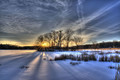 Sunset on a Winters Lake