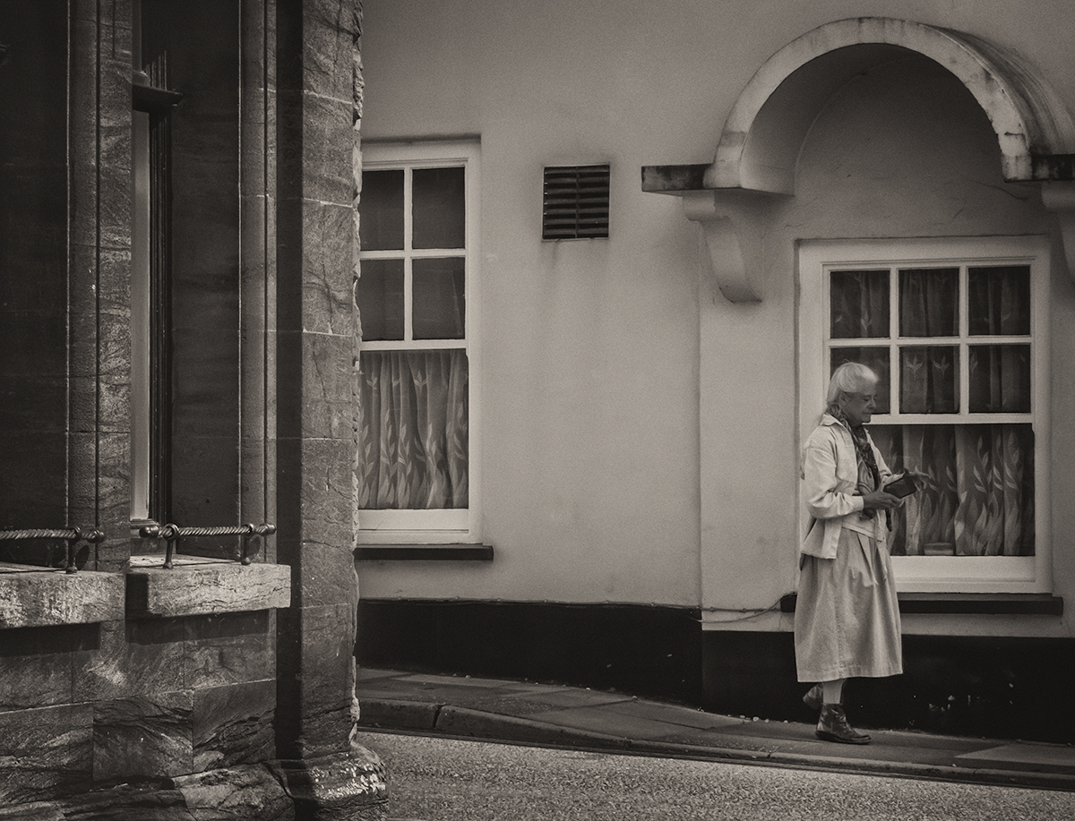 Passing Villager, Dunster, Somerset, 2019