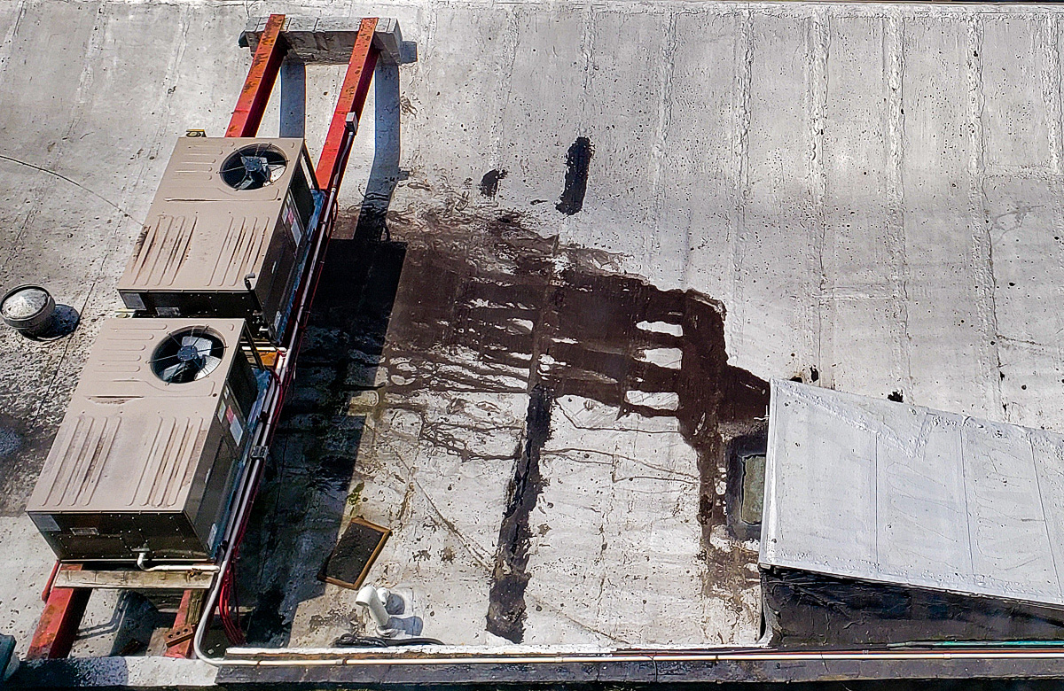 Damm - we have leak in the condenser, need to call technician.