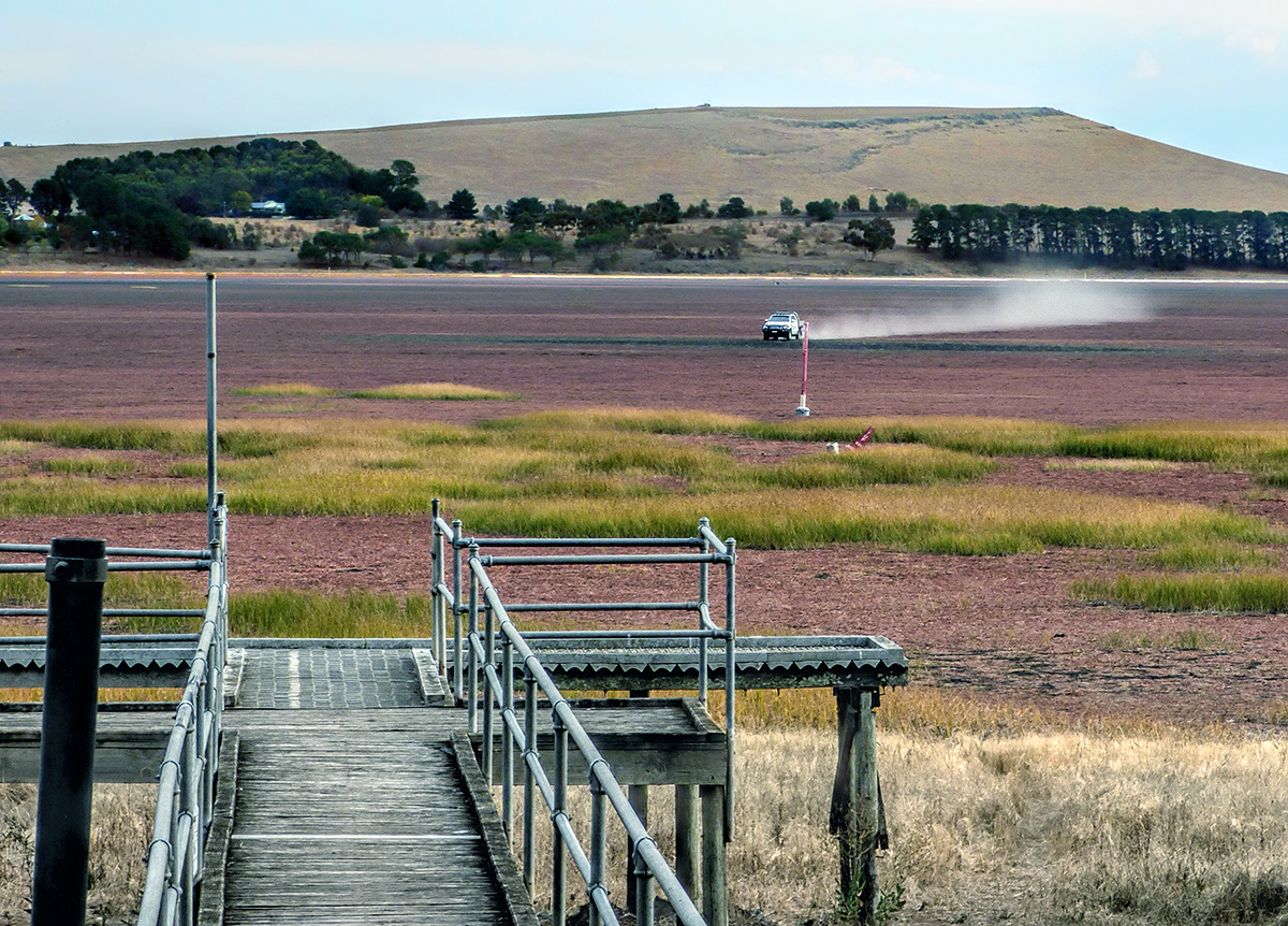 Across the Drought Dried Lake