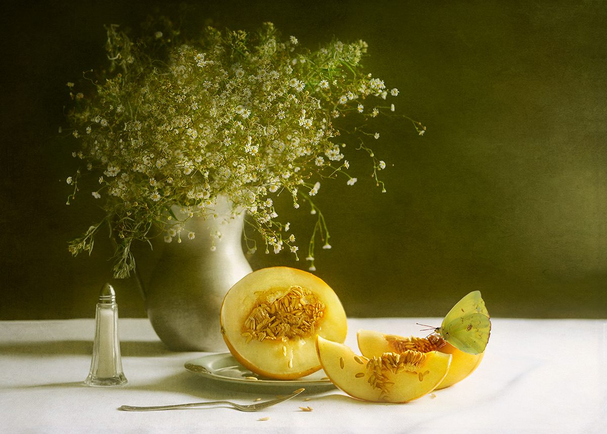 Melon and Wildflowers