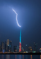 Thunder bolt on Burj Khalifa