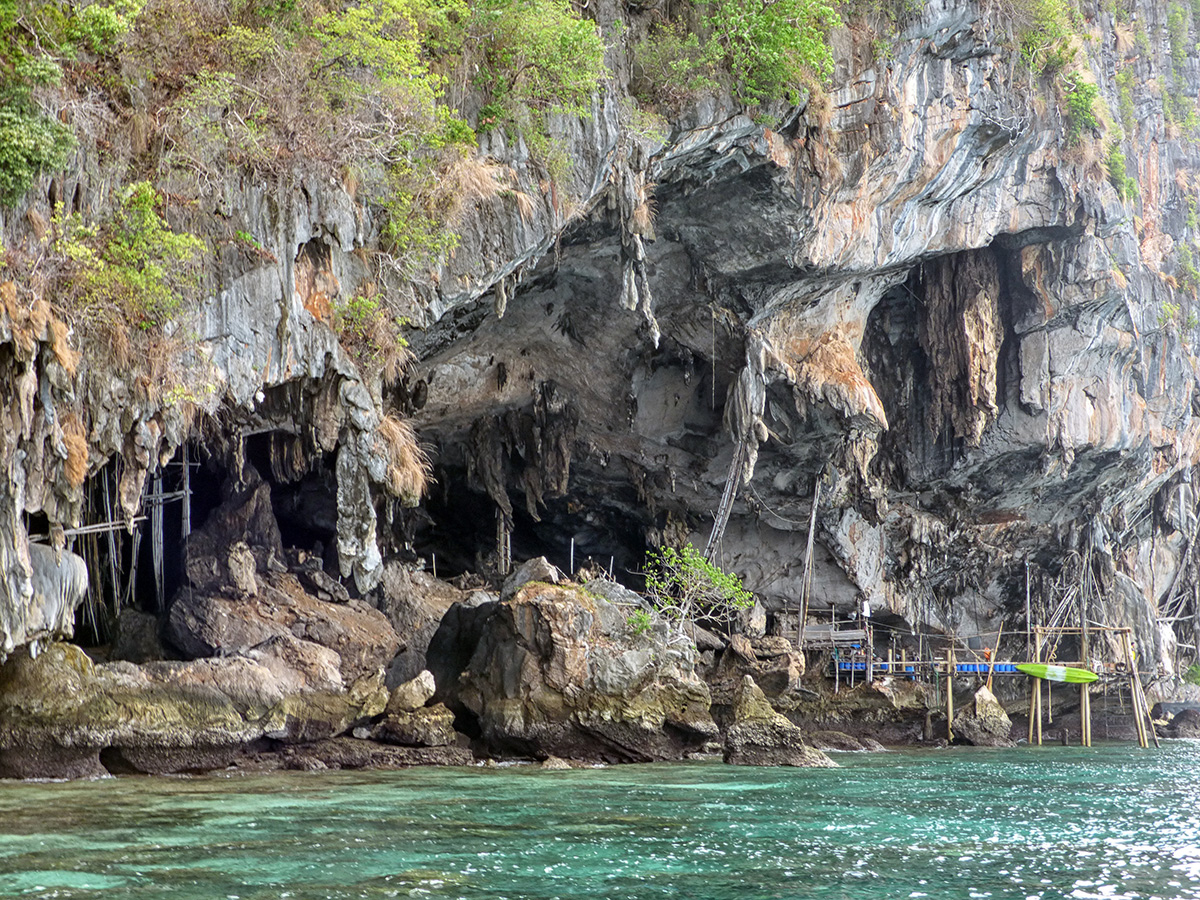 Phi Phi Island Thailand. Bird's Nest Caves.