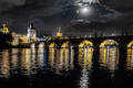 Full moon over Charles Bridge, Prague