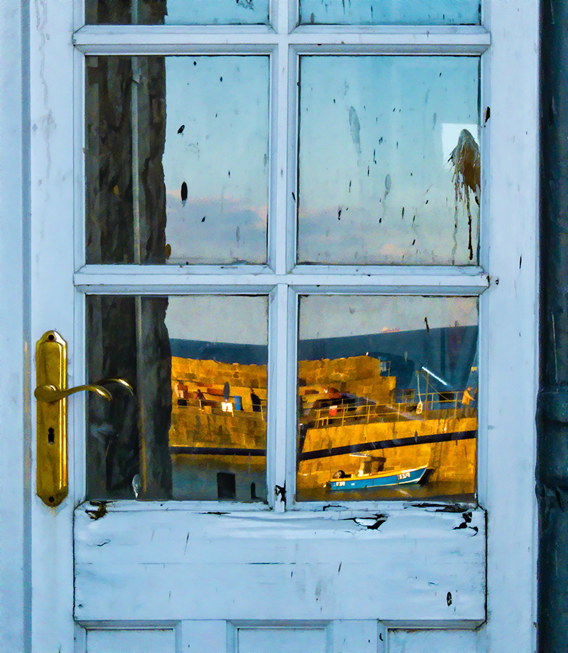 Harbor Reflection, Evening Light, Cornwall