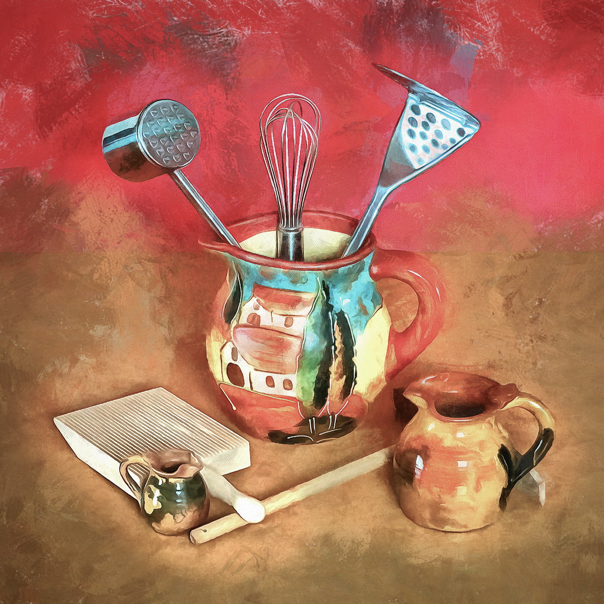 Still life with cooking tools