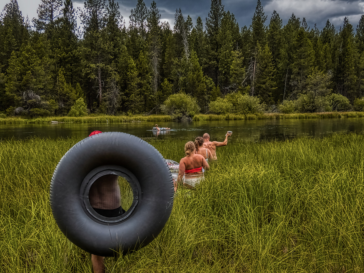 Tubing Beneath a Gathering Storm