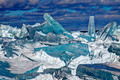 Blue Ice Shards Abstract