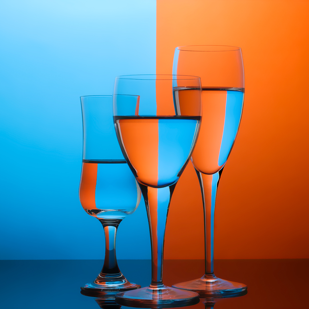 Refraction in orange and blue
