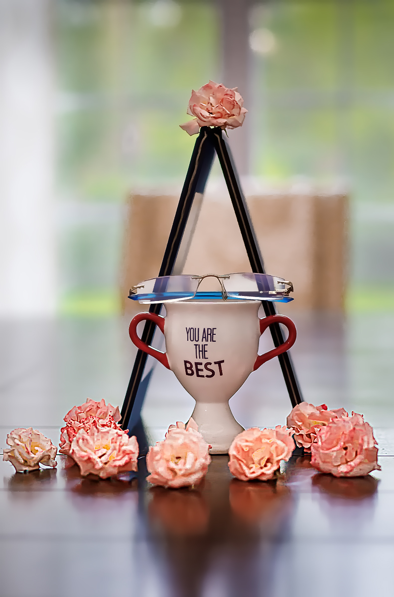 A, Book, Cup, Chair, Flower, Glasses, Table, Window