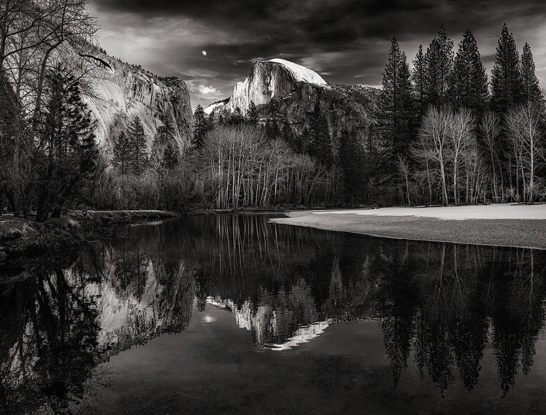 Moon over Half Dome - Yosemite
