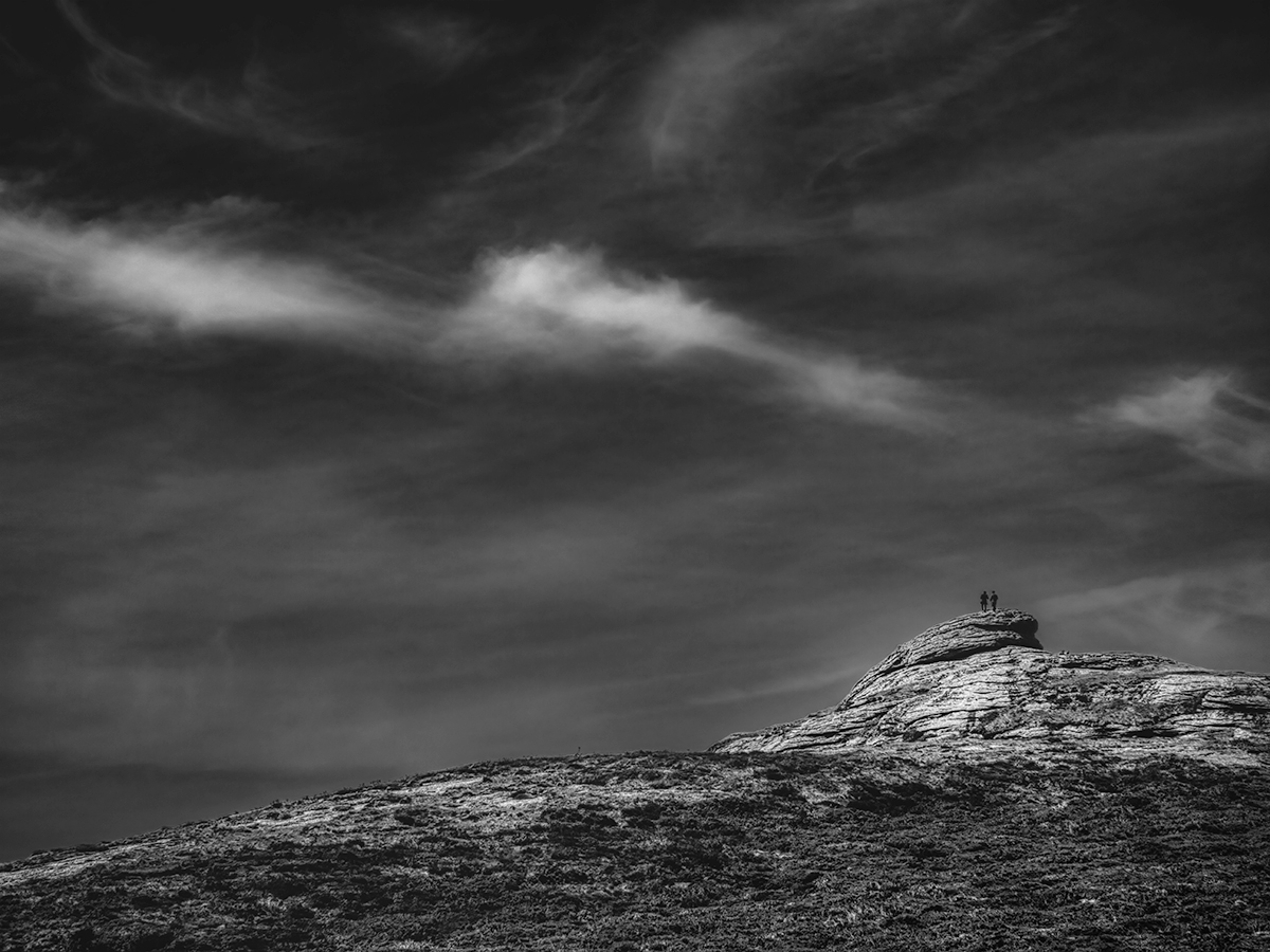 Hikers on Haytor, Dartmoor, Devon