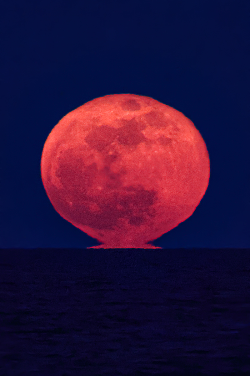 Full Moon Rise Over Atlantic