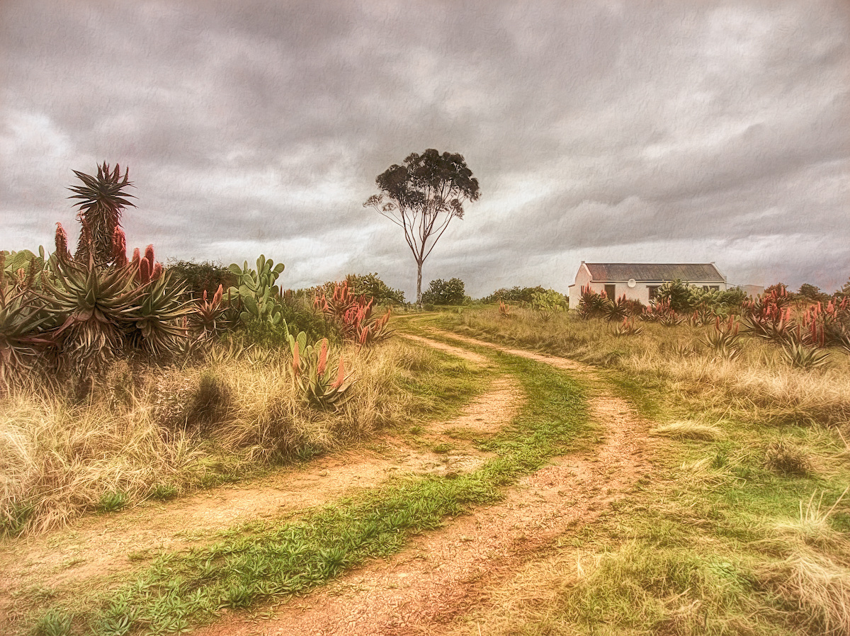 Rural African Landscape with Satellite Dish