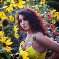 Gabriela among the sunflowers