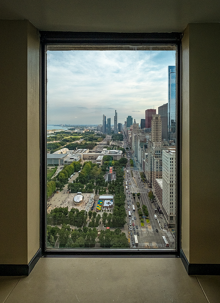 The view south over the park