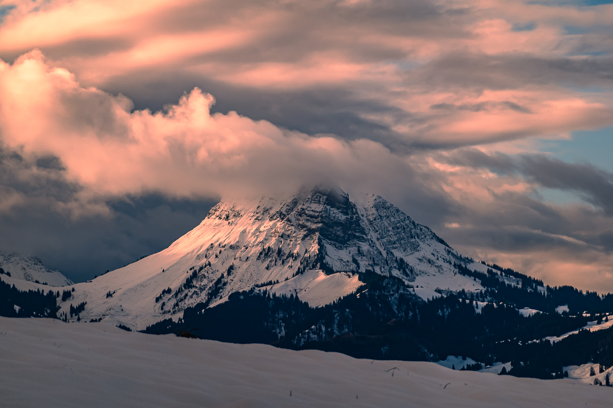 Volcano in winter