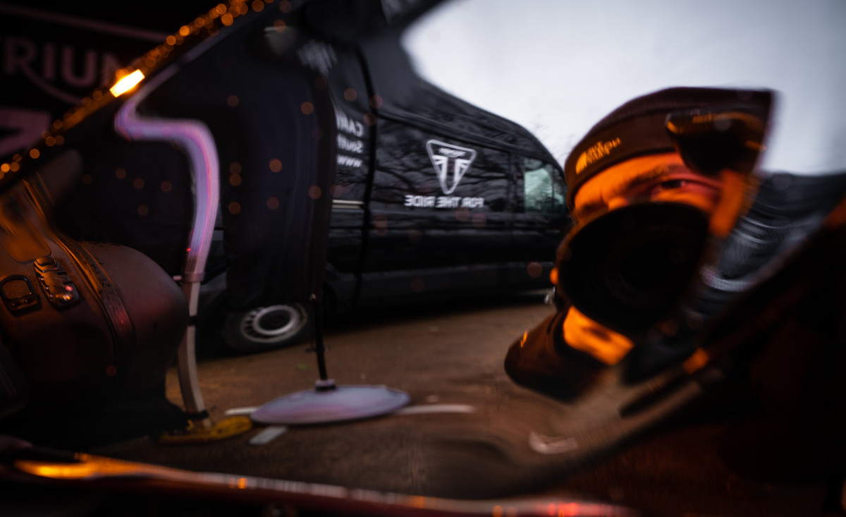 Motorbike tank reflection