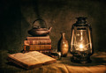Still life with old lantern