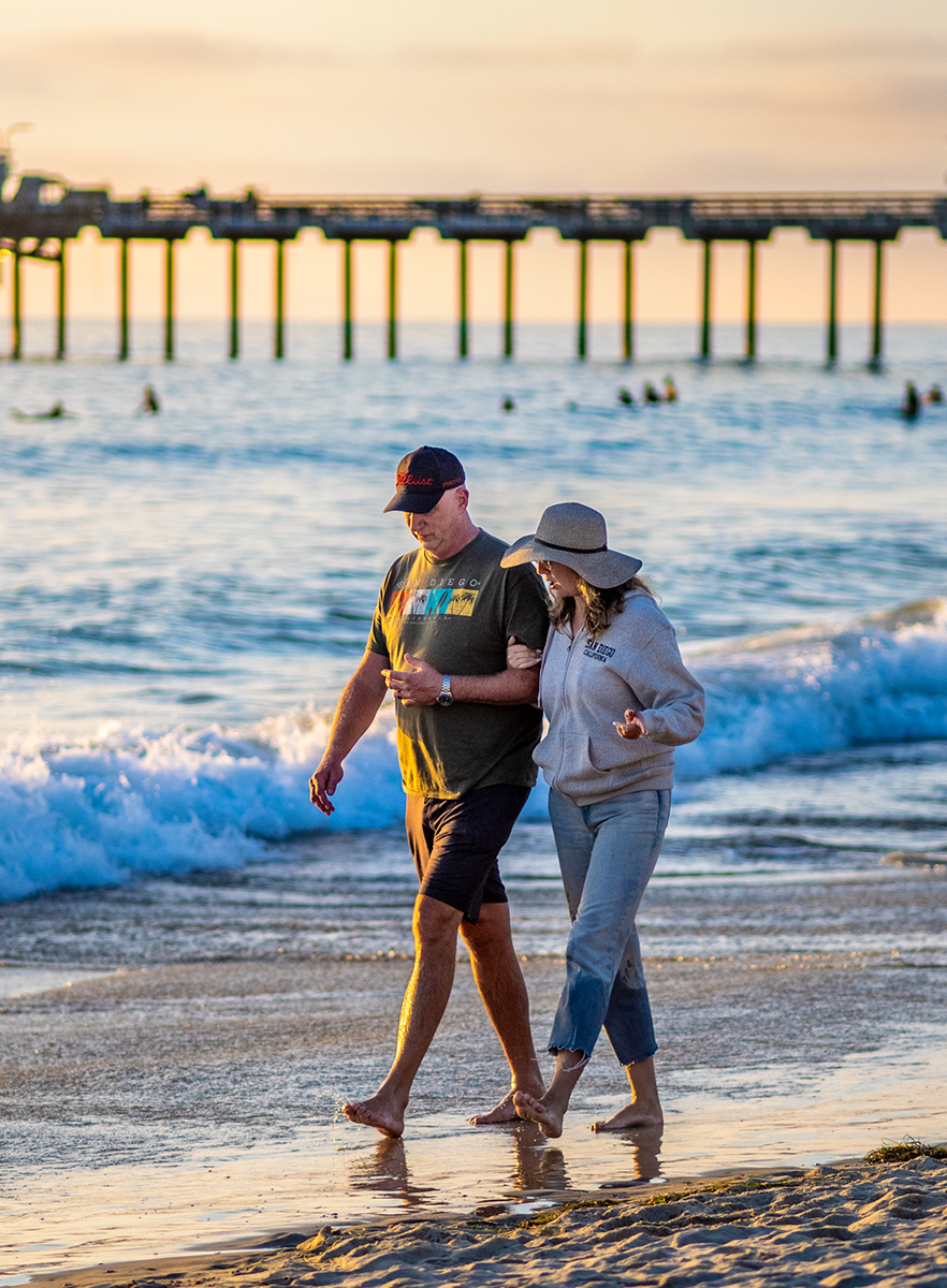 Sunset beach walks