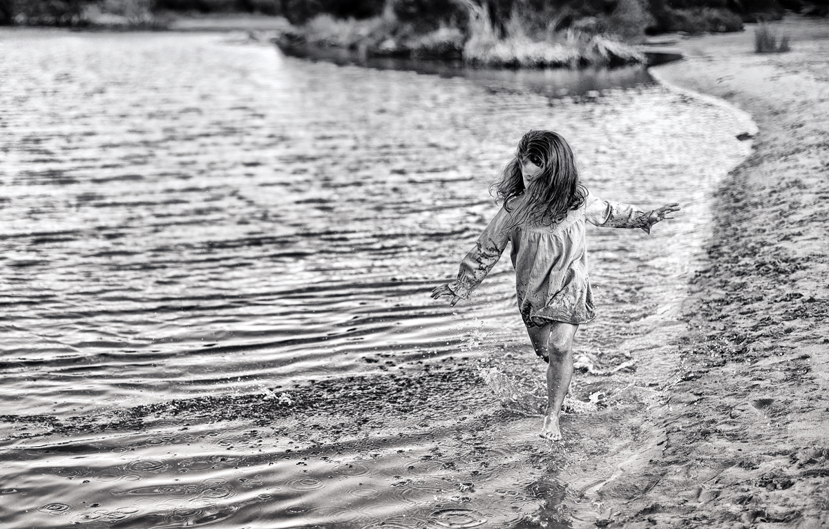 Playing at the waters edge