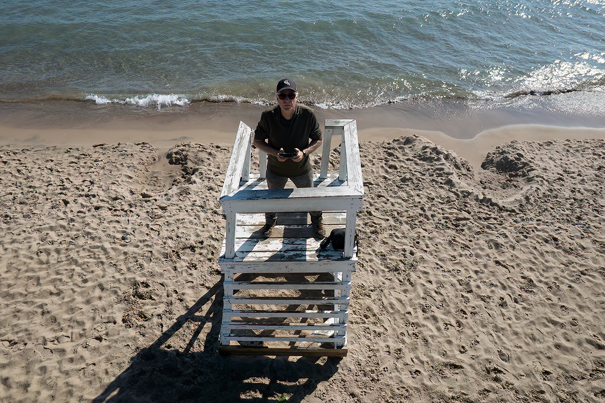 Head out to the lakefront and take the drone up