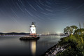 Sleepy Hollow Lighthouse With Star Trails