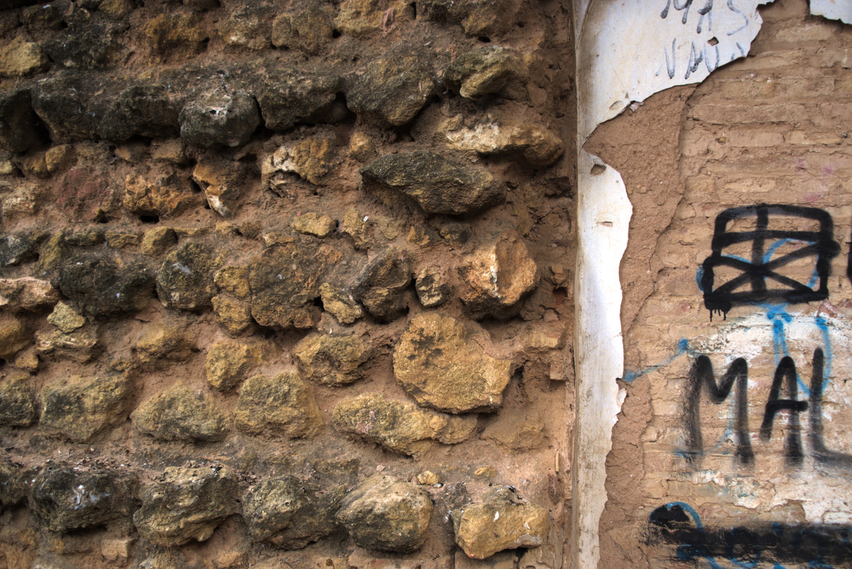 A wall with graffiti