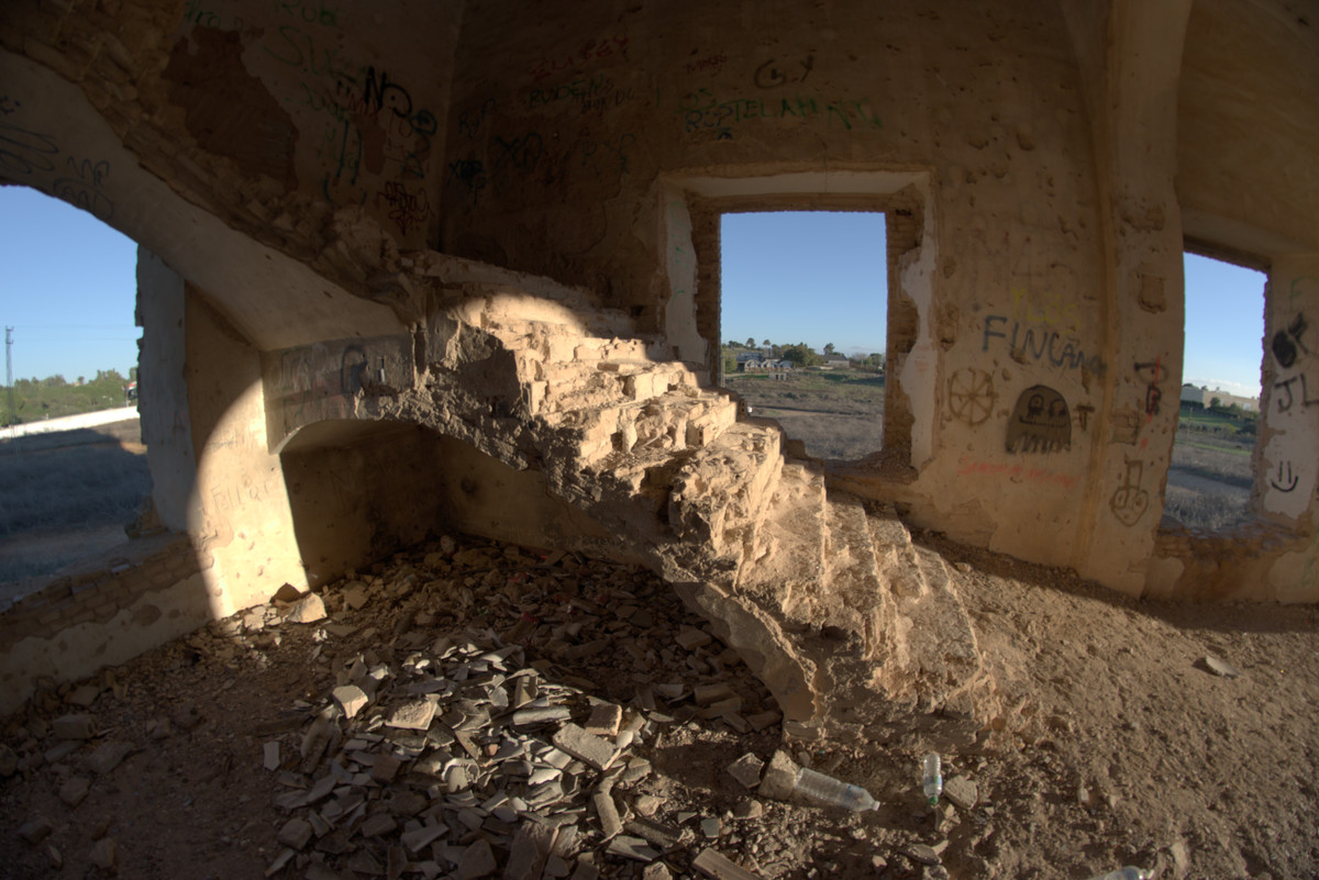 Stairs at a derelict building