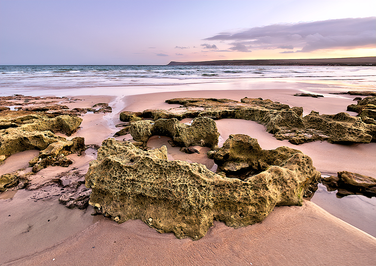 Low Tide Rock Formations during Golden Hour