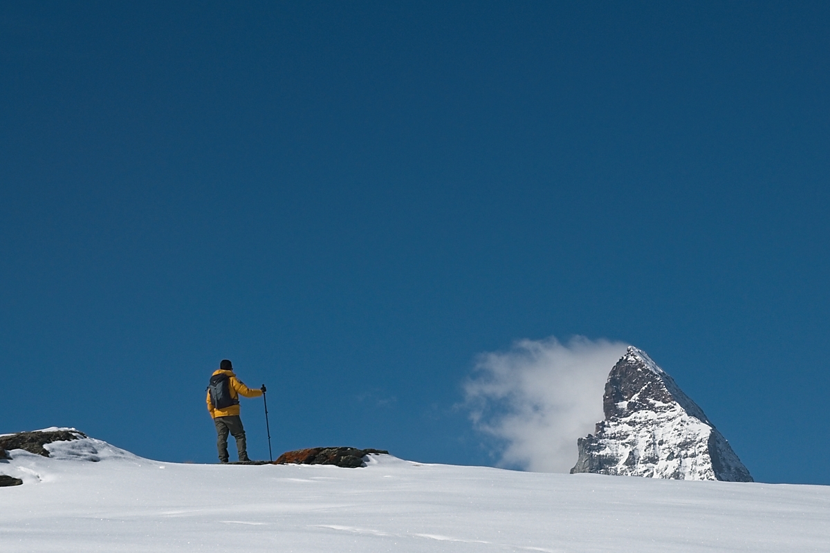 Man and the mountain