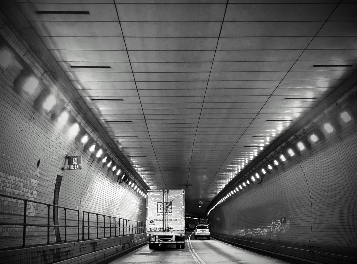 in the tunnel