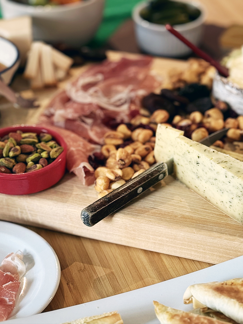 our traditional holiday lunch: charcuterie board