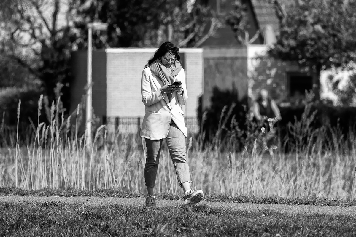 Enjoying nature on the phone